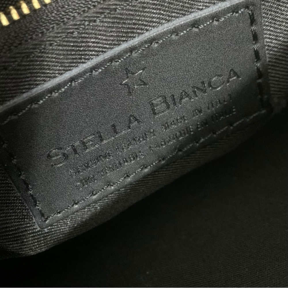 STELLA BIANCA Purple/Black Genuine Leather Flap Crossbody Shoulder Bag Italy - Picture 9 of 10